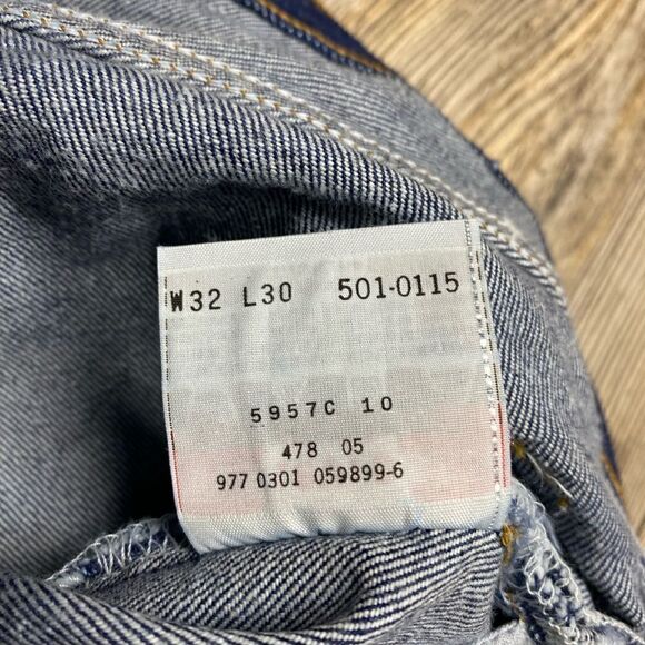 Deadstock Vintage 1993 Levi’s 501 Button Fly Denim Jeans 32x30 NWT 90’s - Picture 15 of 16